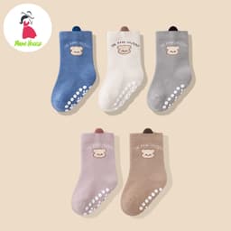 Set 5 Đôi Tất Cổ Cao In The Mooo Có Đế Chống Trượt Cho Bé 0-3 Tuổi SS70 { T311 } 2