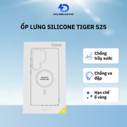 Ốp lưng Silicone Tiger cho Samsung Galaxy S25 chống sốc hỗ trợ sạc không dây 1