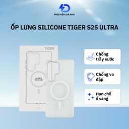 Ốp Lưng Silicone Tiger cho Samsung Galaxy S25 Ultra hỗ trợ sạc không dây chống ố vàng 1