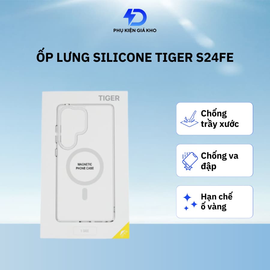 Ốp lưng Tiger Silicon trong suốt cho Samsung Galaxy S24 FE
