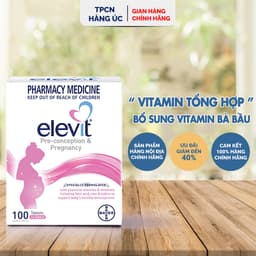 [CHÍNH HÃNG] Vitamin Tổng Hợp cho bà Bầu Elevit của Úc bổ sung vitamin cung cấp dinh dưỡng cho mẹ 100 viên 1