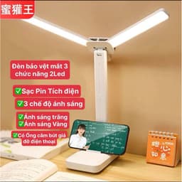 Đèn học LED 2 cánh gập tích điện đa năng kèm ống cắm bút – Bảo vệ mắt- thiết kế hiện đại 2