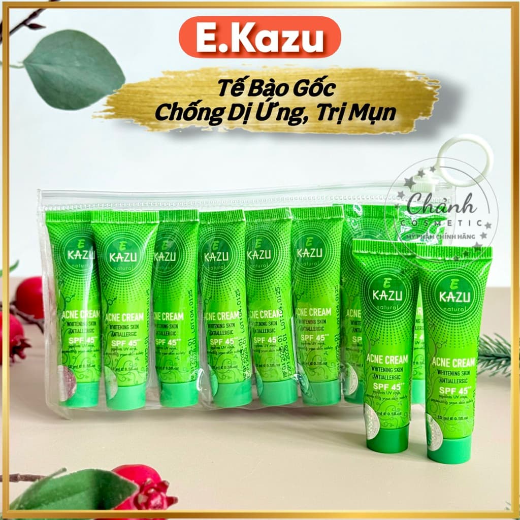 Kem E.Kazu Tế Bào Gốc Chống Dị Ứng, Ngăn Ngừa Mụn Thâm, Mờ Sẹo, Dưỡng Trắng Da 15ml