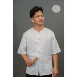 [Đặt May] Áo lẻ bà ba nam gấm chun vân xích cao cấp, may riêng theo yêu cầu 4