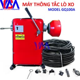 Máy thông tắc cống lò xo GQ100a sử dụng cho gia đình nhỏ gọn, hiệu quả + kèm pk đầy đủ 1