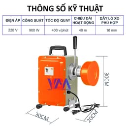 Máy thông tắc lò xo GQ180  sử dụng gia đình nhỏ gọn, hiệu quả + phụ kiện đầy đủ 3