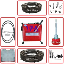 Máy thông tắc GQ150-1800w  lò xo dùng nhà hàng khách sạn + phụ kiện đầy đủ 2