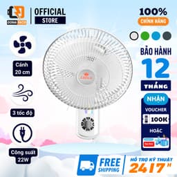 Quạt treo tường mini Lifan T-109 cánh 20cm 22W 3 cấp gió để phòng bếp phòng học phòng làm việc 1