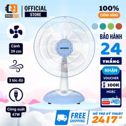 Quạt bàn B4 Senko 3 cánh B1612 gió mạnh 4 màu, nhỏ gọn tiện lợi công xuất 47W được bảo hành 24 tháng 1