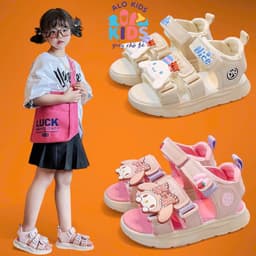 Giày Sandal Bé Gái Hoạt Hình Dễ Thương | Size 26–37 | Quai Dán Êm Chân, Chống Trượt .K600 2