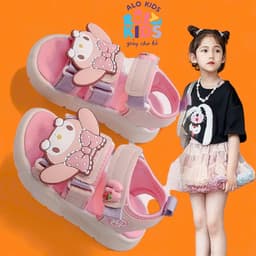 Giày Sandal Bé Gái Hoạt Hình Dễ Thương | Size 26–37 | Quai Dán Êm Chân, Chống Trượt .K600 3