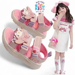 Giày Sandal Bé Gái Hoạt Hình Dễ Thương | Size 26–37 | Quai Dán Êm Chân, Chống Trượt .K600 5