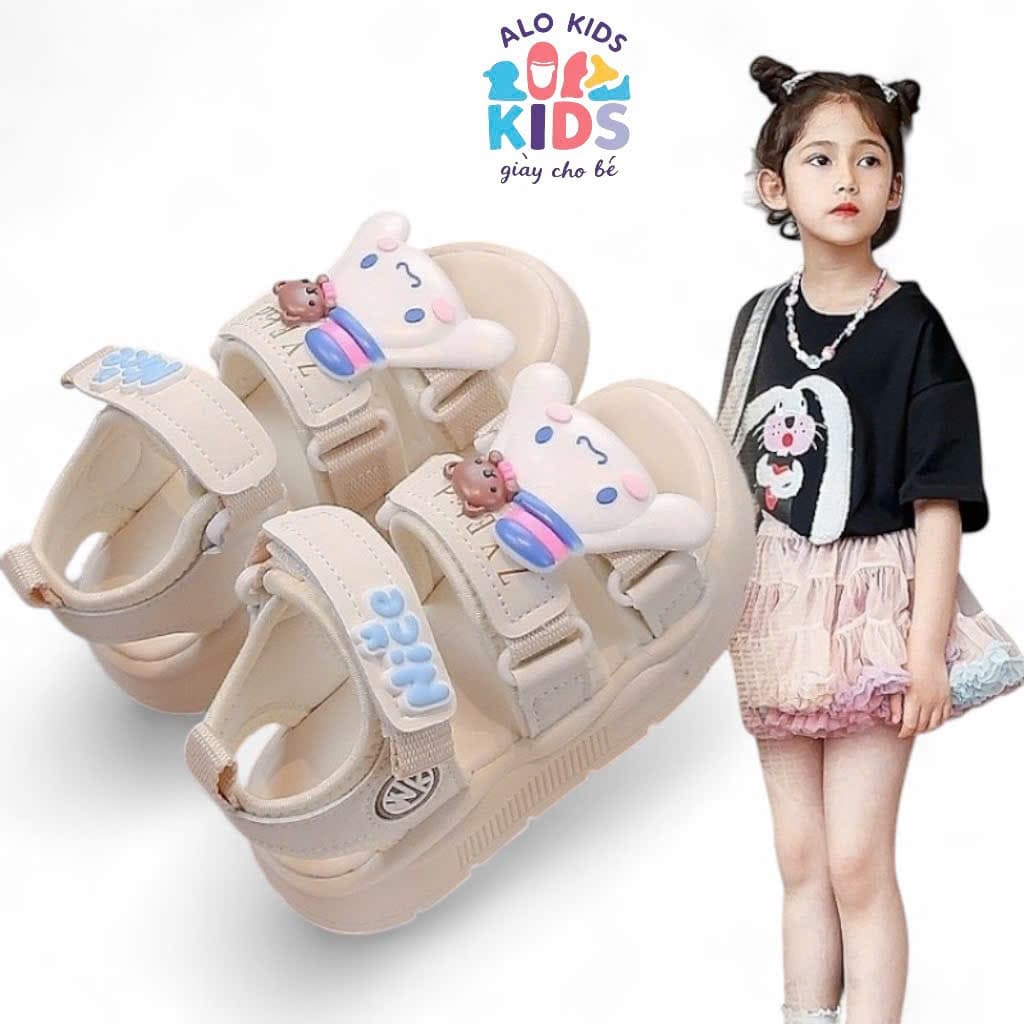Giày Sandal Bé Gái Hoạt Hình Dễ Thương | Size 26–37 | Quai Dán Êm Chân, Chống Trượt .K600
