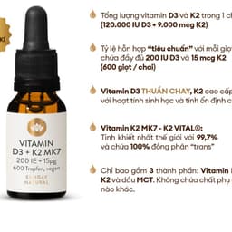 Sunday Natural - VITAMIN D3 + K2 MK7 200 IU + 15µg  cho trẻ em 0-4 tuổi 3