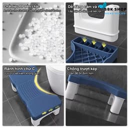 Ghế Kê Chân Toilet Chống Táo Bón, Ghế Để Chân Đi Vệ Sinh Dày Dặn Tiện Dụng Chống Trượt 8