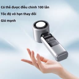 Quạt sò lạnh K801 – Pin 6000mAh – 100 cấp độ gió – Tích hợp đèn pin 5