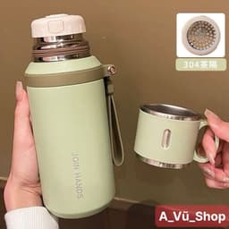 BÌNH GIỮ NHIỆT JOIN HANDS INOX 316 CAO CẤP 600ML – NẮP LÀM CỐC- CÓ LỌC TRÀ TIỆN LỢI 6