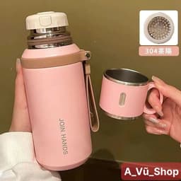 BÌNH GIỮ NHIỆT JOIN HANDS INOX 316 CAO CẤP 600ML – NẮP LÀM CỐC- CÓ LỌC TRÀ TIỆN LỢI 7