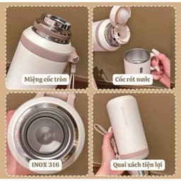 BÌNH GIỮ NHIỆT JOIN HANDS INOX 316 CAO CẤP 600ML – NẮP LÀM CỐC- CÓ LỌC TRÀ TIỆN LỢI 2