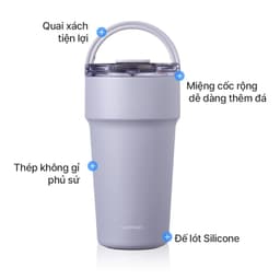 Ly Giữ Nhiệt LocknLock LHC4416 710ml, LHC4419 900ml Thép Phủ Sứ, Hàng Chính Hãng, Có Ống Hút-JoyMall 5
