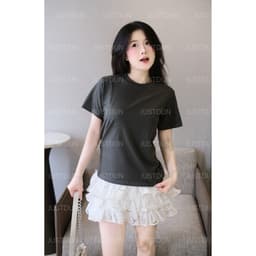 Áo Thun Nữ Baby Tee Trơn JUSTDUN A4 - Cotton 2 Chiều Co Giãn, Mềm Mại, Êm Ái, Thoải Mái, Thoáng Mát 6