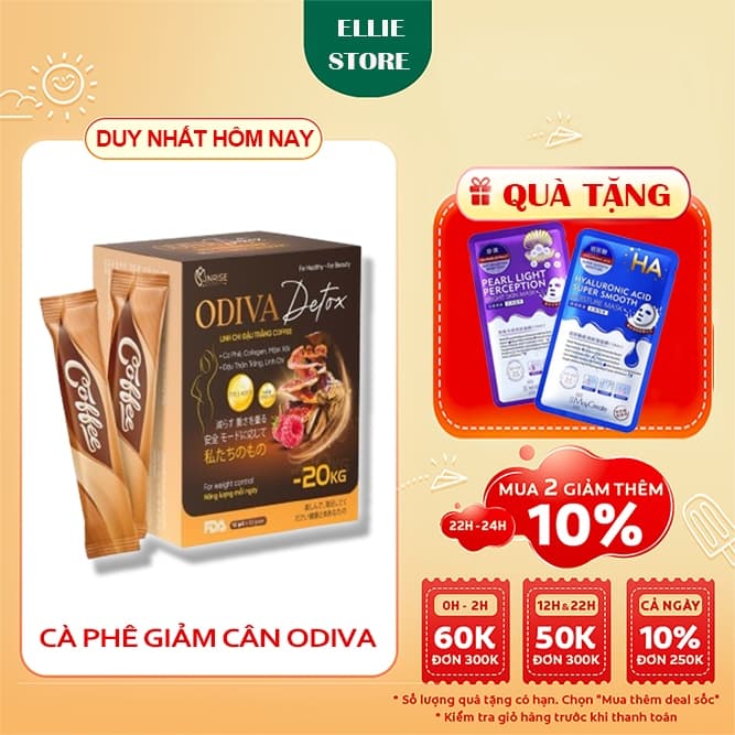 Cà phê giảm mỡ Odiva Coffee tan mỡ cực mạnh, xuống kí cấp tốc TPCN Không phải thu.ốc Hộp 15 Gói