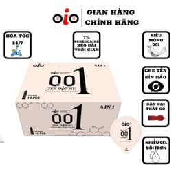 Bao cao su siêu mỏng 001 OiO có gai kéo dài thời gian bcs nhiều gel bôi trơn chống xuất tinh sớm 3