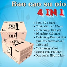 Bao cao su siêu mỏng 001 OiO có gai kéo dài thời gian bcs nhiều gel bôi trơn chống xuất tinh sớm 7