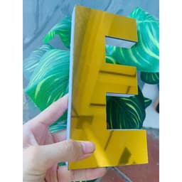 Chữ Nổi Gương Vàng  cao 20cm dày 2cm In Hoa Dán Tường Trang Trí Shop - Chữ Decor Biển quảng cáo Chất Liệu Fomex Alu 3