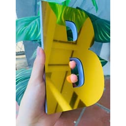 Chữ Nổi Gương Vàng  cao 20cm dày 2cm In Hoa Dán Tường Trang Trí Shop - Chữ Decor Biển quảng cáo Chất Liệu Fomex Alu 7