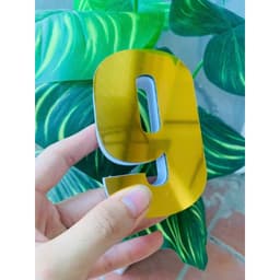 Chữ Nổi Gương Vàng  cao 20cm dày 2cm In Hoa Dán Tường Trang Trí Shop - Chữ Decor Biển quảng cáo Chất Liệu Fomex Alu 9
