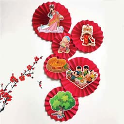 Set 6 quạt bộ vui tết trung thu decor quán,nhà cửa dịp trung thu 3