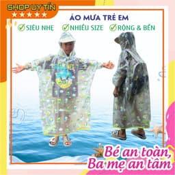 Áo mưa trẻ em bít quây cao cấp đủ size cho bé trai bé gái từ 3 tuổi - 14 tuổi hoạt hình dể thương 1