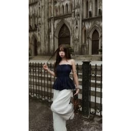 Áo cúp ngực Nữ dáng pelum bí phồng chất gió sần OLD SCHOOL, đi biển , đi chơi phong cách mẫu mới 2025 m6021 5