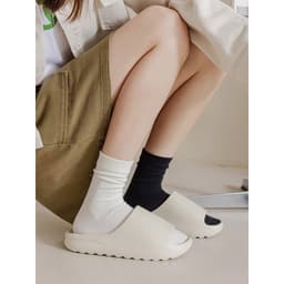 Set 5 Đôi Tất Cổ Cao, Vớ Nữ Vải Cotton Mềm Co Giãn Thời Trang Hàn Quốc 9