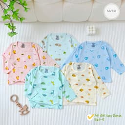 [Loại Đẹp] SET 3-5 ÁO SƠ SINH DÀI TAY CHẤT PEPTIT MỀM MẠI THU ĐÔNG CHO BÉ TỪ 0-9 THÁNG 2