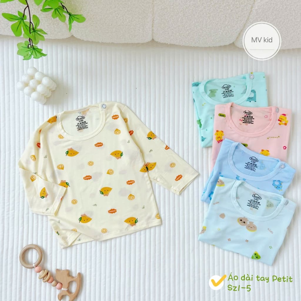[Loại Đẹp] SET 3-5 ÁO SƠ SINH DÀI TAY CHẤT PEPTIT MỀM MẠI THU ĐÔNG CHO BÉ TỪ 0-9 THÁNG