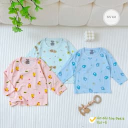[Loại Đẹp] SET 3-5 ÁO SƠ SINH DÀI TAY CHẤT PEPTIT MỀM MẠI THU ĐÔNG CHO BÉ TỪ 0-9 THÁNG 3