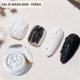 Gel xi măng nail vẽ móng sẵn 2 màu đen - trắng Gel Thạch Cao Trang Trí Móng 3