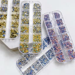 Khay đá nail chân lưới 12 ô đủ size màu đính móng siêu sáng Nail Bảo An 1