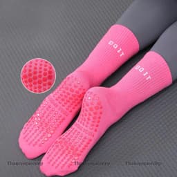 Tất Tập Yoga thể thao Pilates Doit Màu Trơn Sọc Silicon Chống Trơn Trượt Tất Thể Thao ( Tất màu) 3