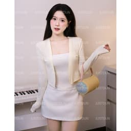 Áo Khoác Cardigan JUSTDUN 201 Nữ - Dáng Vừa, Vải Cotton Mịn, Mềm Mại, Thoáng Mát, Co Giãn Êm Ái 8