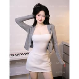 Áo Khoác Cardigan JUSTDUN 201 Nữ - Dáng Vừa, Vải Cotton Mịn, Mềm Mại, Thoáng Mát, Co Giãn Êm Ái 7