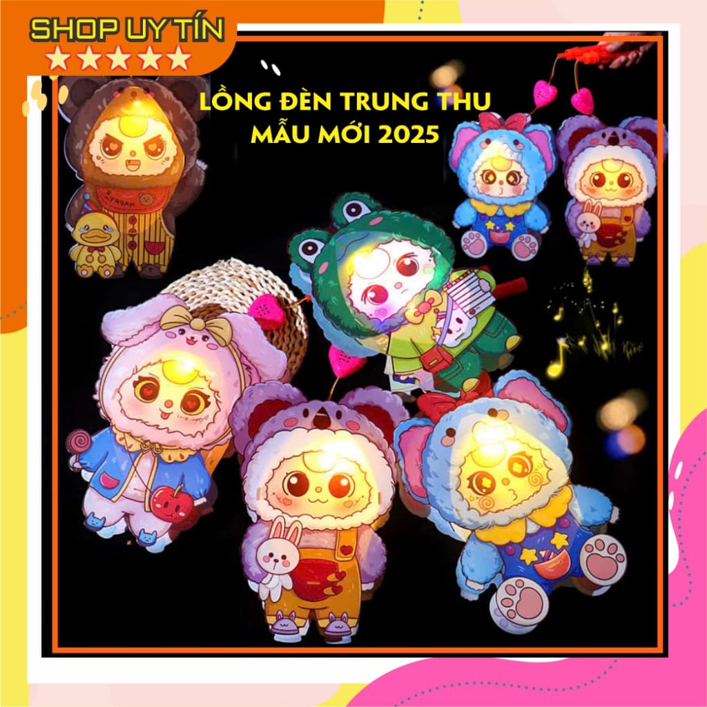 [Nhạc Việt] Đèn Lồng Đèn Trung Thu hai mảnh hình Baby Three Bé Ba dễ thương