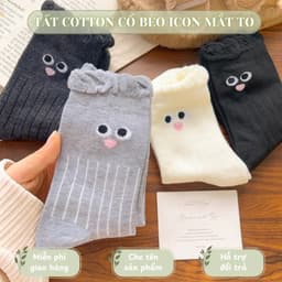 Tất Vớ Nữ Cổ Bèo Icon Mắt Tròn Cute Chất Cotton Phong Cách Hàn Quốc tt80 2