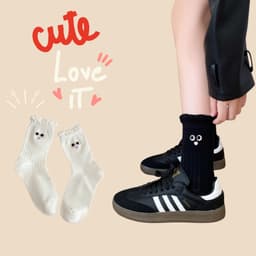 Tất Vớ Nữ Cổ Bèo Icon Mắt Tròn Cute Chất Cotton Phong Cách Hàn Quốc tt80 4