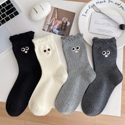 Tất Vớ Nữ Cổ Bèo Icon Mắt Tròn Cute Chất Cotton Phong Cách Hàn Quốc tt80 6