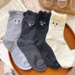 Tất Vớ Nữ Cổ Bèo Icon Mắt Tròn Cute Chất Cotton Phong Cách Hàn Quốc tt80 9