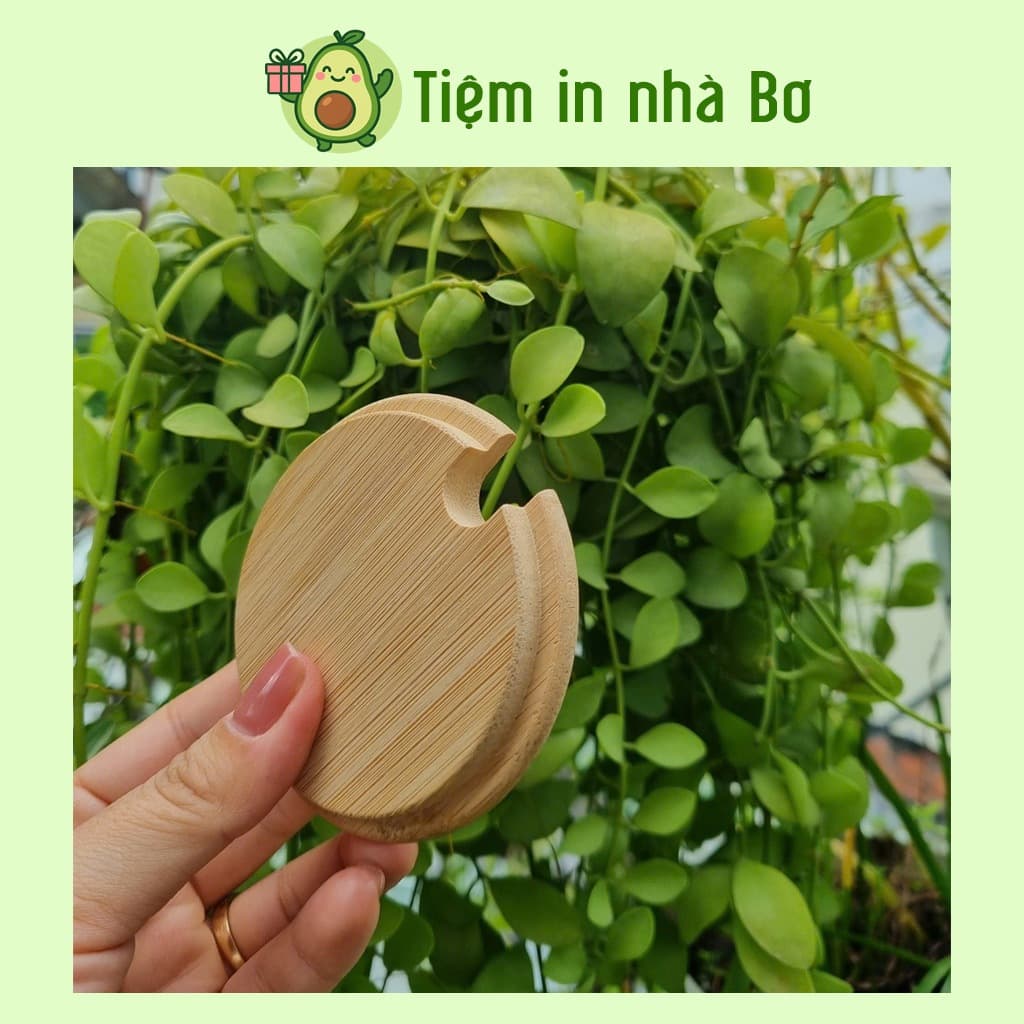 Nắp Gỗ Tre Tự Nhiên Đậy Ly, Cốc Uống Trà, Cà Phê Thân Thiện Môi Trường, có lỗ để thìa, kiểu dáng sang trọng