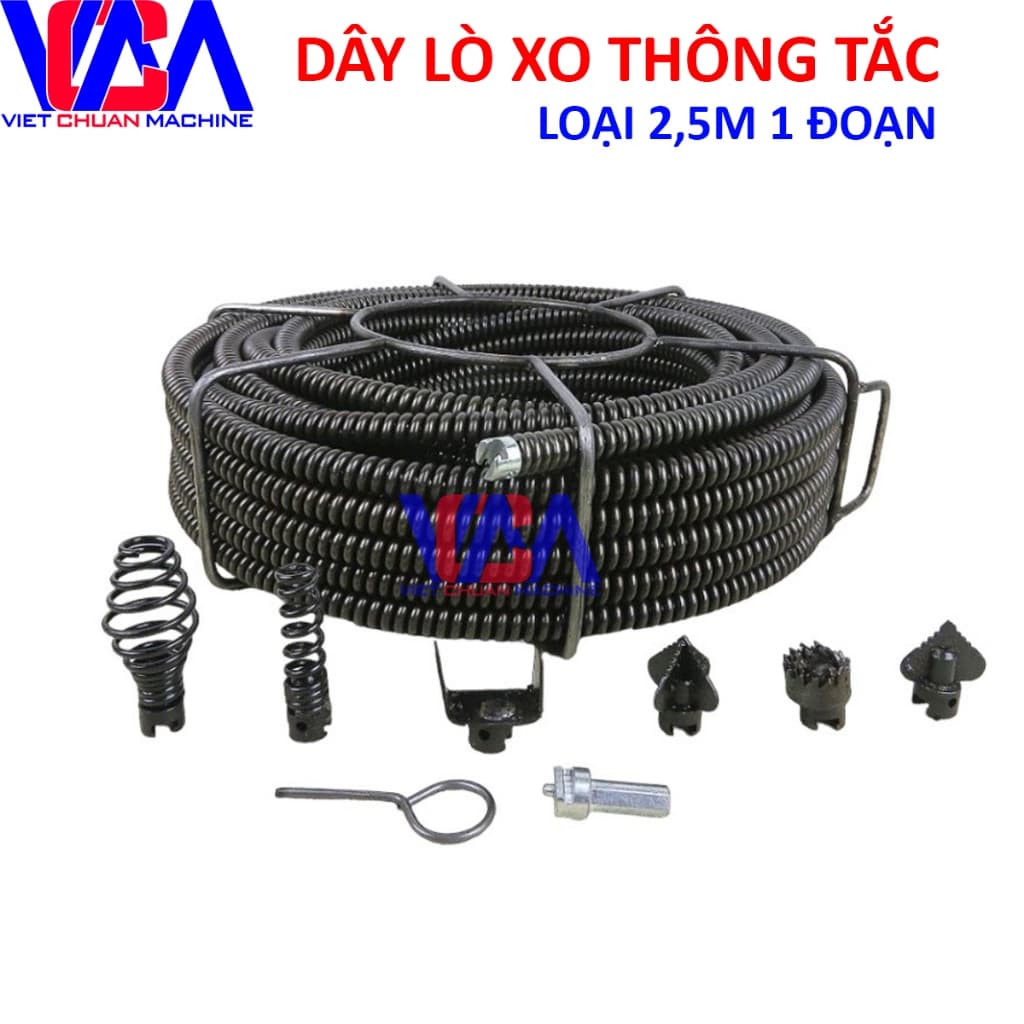 Dây lò xo thông tắc loại dày đoạn 2,5 / đoạn đường kính 16mm